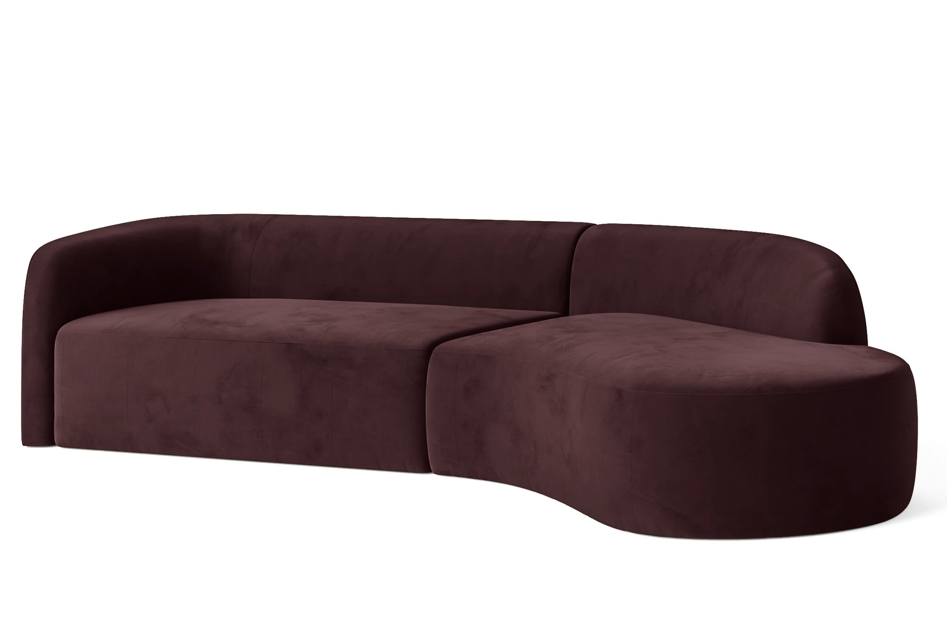 Caserta 4 Seater Right Hand Facing Chaise Lounge Corner Sofa Grape Velvet