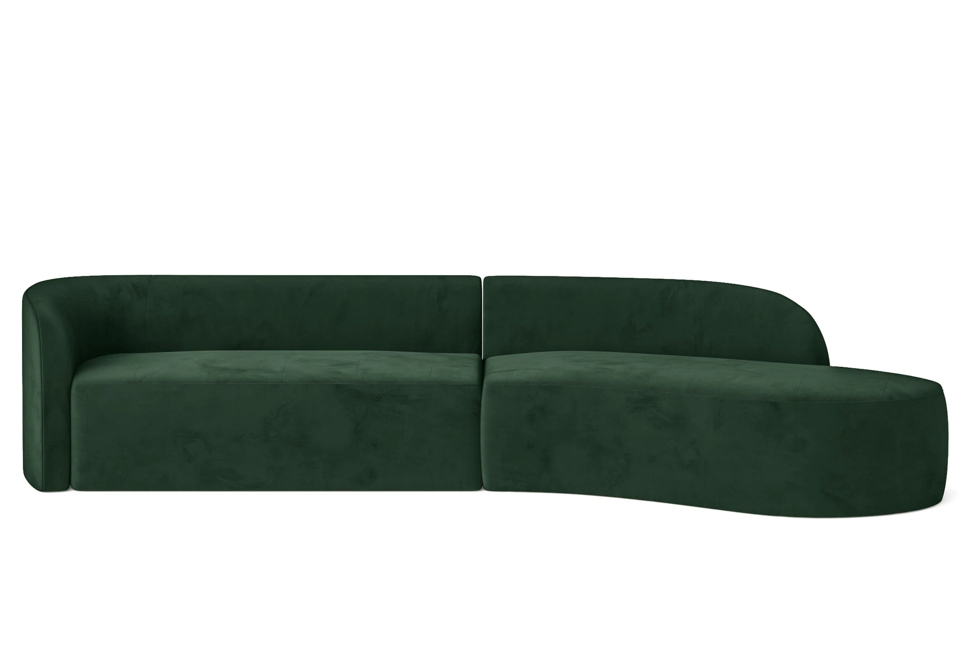 Caserta 4 Seater Right Hand Facing Chaise Lounge Corner Sofa Green Velvet