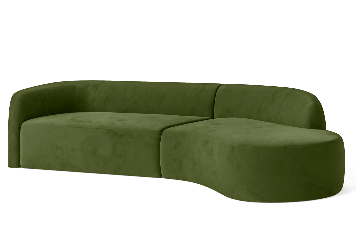 Caserta 4 Seater Right Hand Facing Chaise Lounge Corner Sofa Lime Velvet