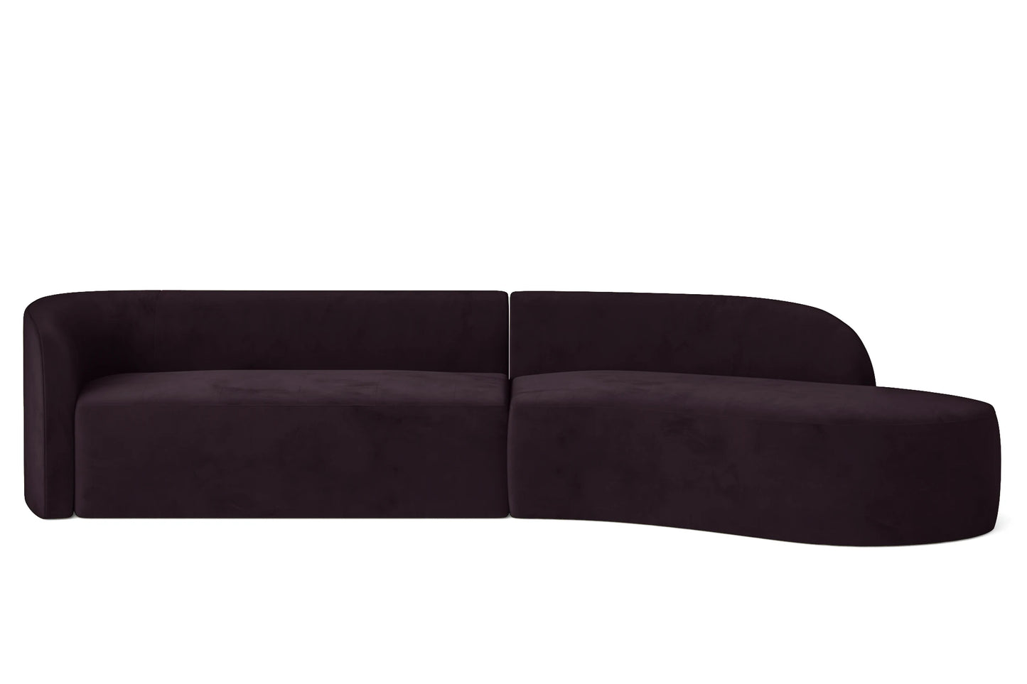 Caserta 4 Seater Right Hand Facing Chaise Lounge Corner Sofa Purple Velvet