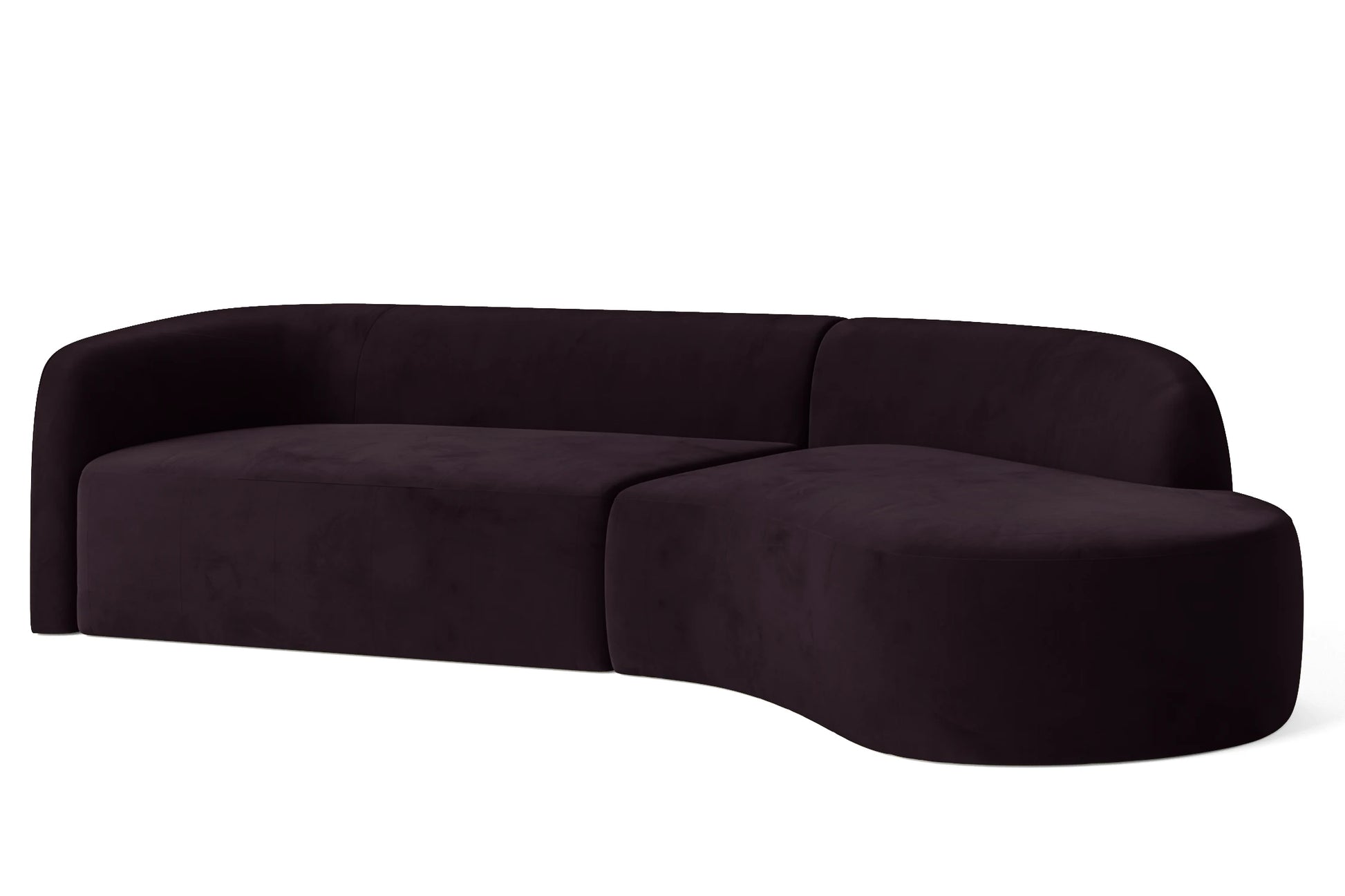 Caserta 4 Seater Right Hand Facing Chaise Lounge Corner Sofa Purple Velvet