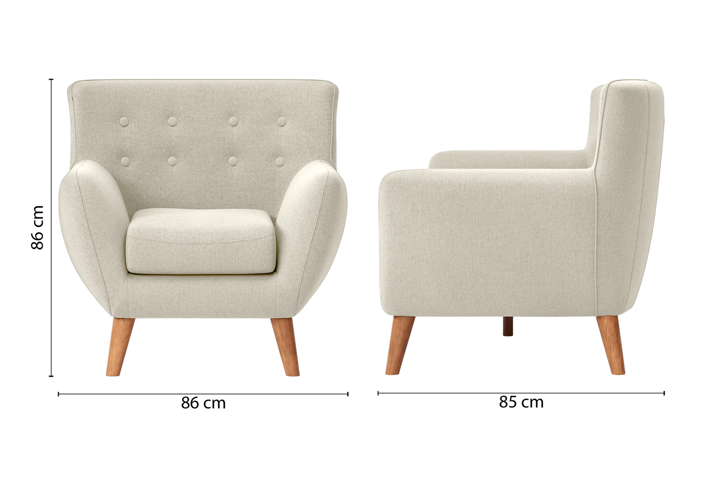 Casoria Armchair Cream Linen Fabric