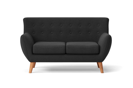 Casoria 2 Seater Sofa Black Linen Fabric