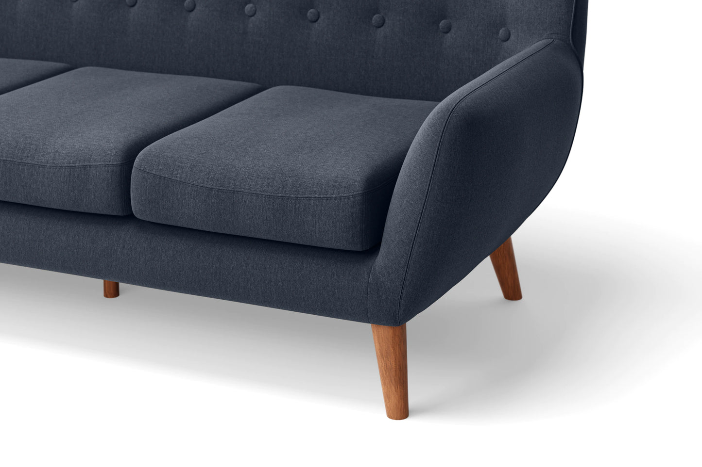 Casoria 2 Seater Sofa Dark Blue Linen Fabric