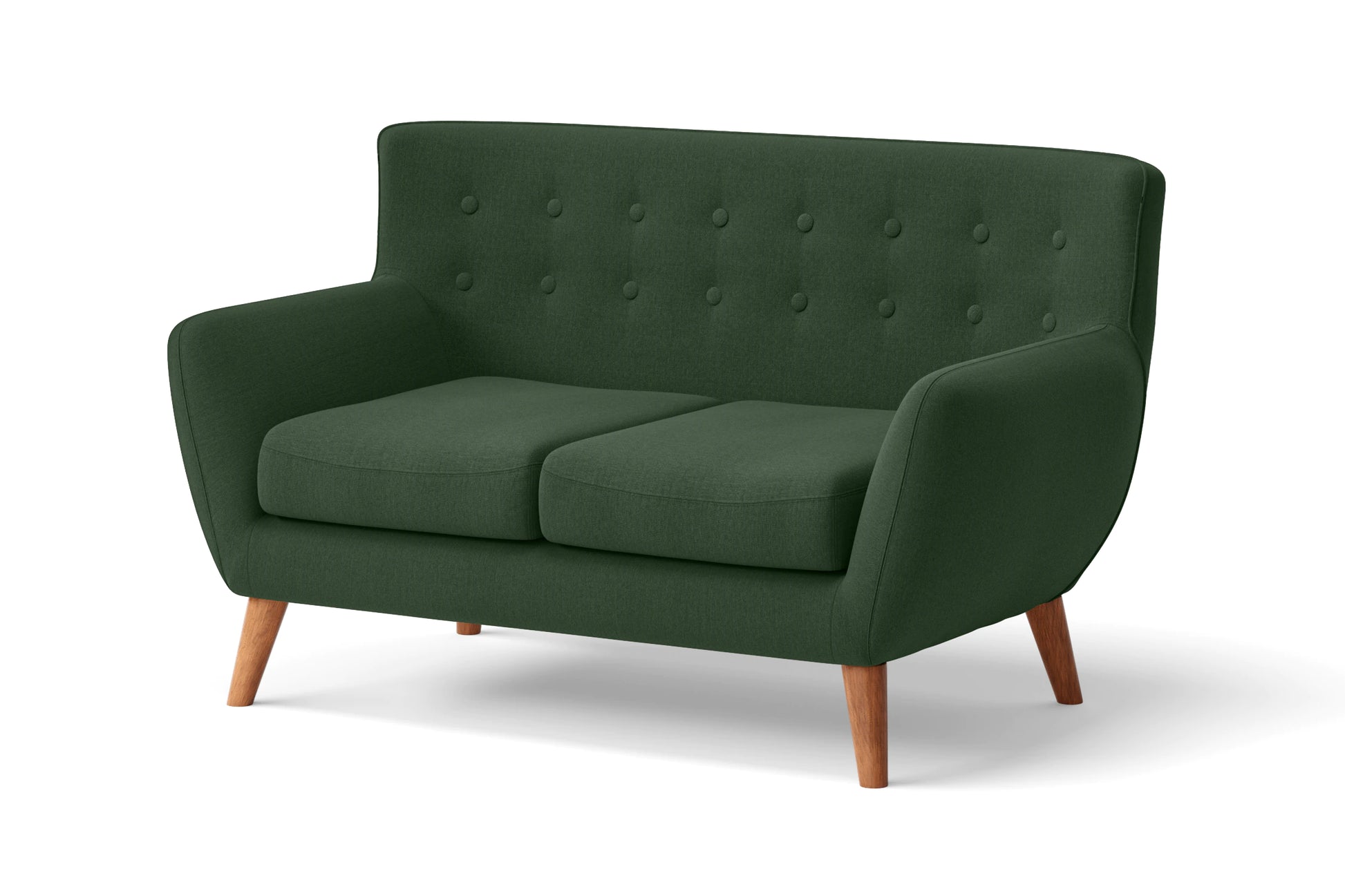 Casoria 2 Seater Sofa Forest Green Linen Fabric