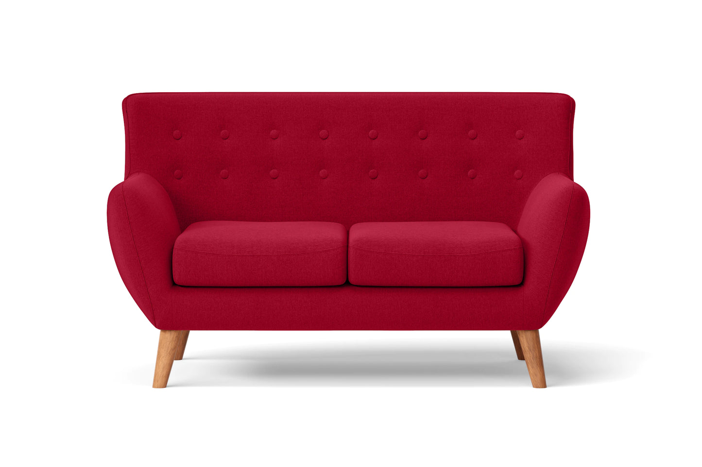 Casoria 2 Seater Sofa Red Linen Fabric