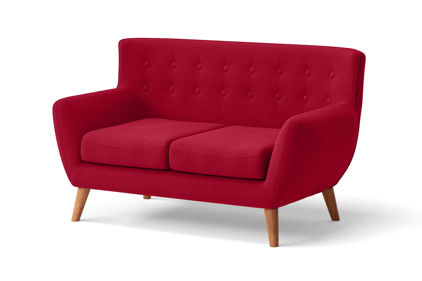 Casoria 2 Seater Sofa Red Linen Fabric