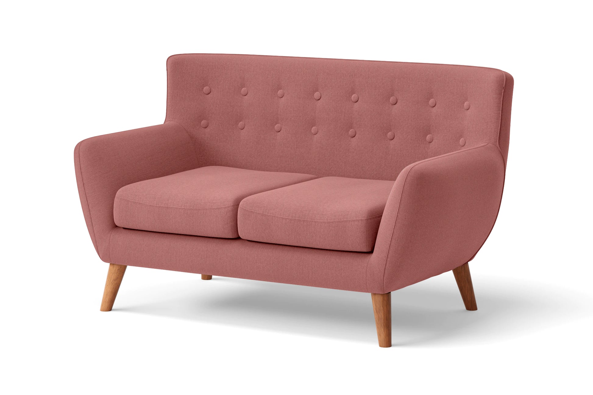 Casoria 2 Seater Sofa Rose Pink Linen Fabric