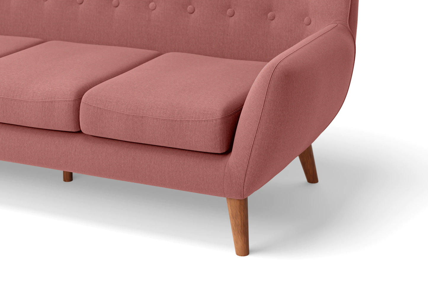 Casoria 2 Seater Sofa Rose Pink Linen Fabric