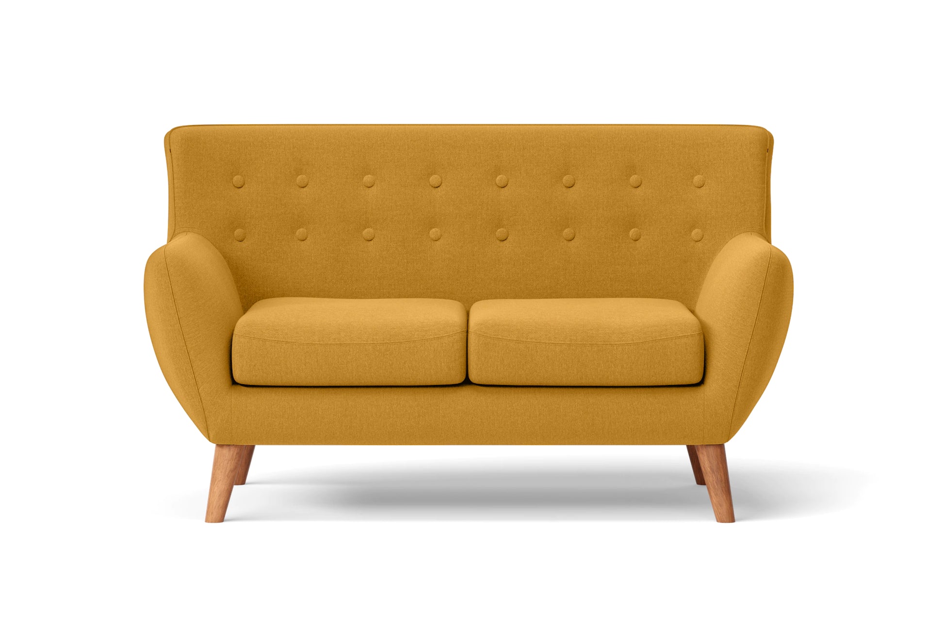 Casoria 2 Seater Sofa Yellow Linen Fabric