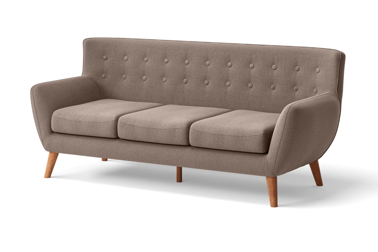 Casoria 3 Seater Sofa Caramel Linen Fabric