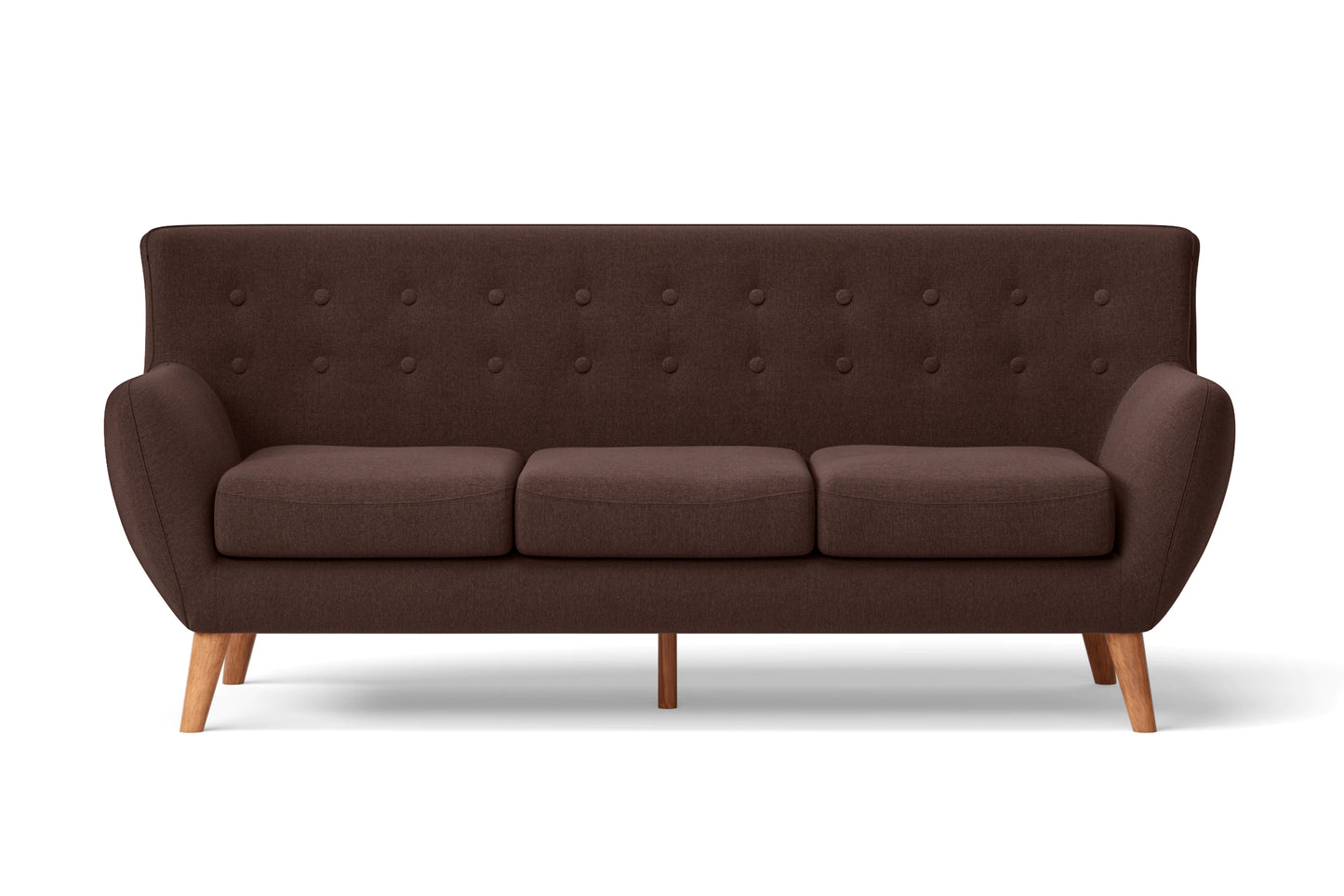 Casoria 3 Seater Sofa Coffee Brown Linen Fabric