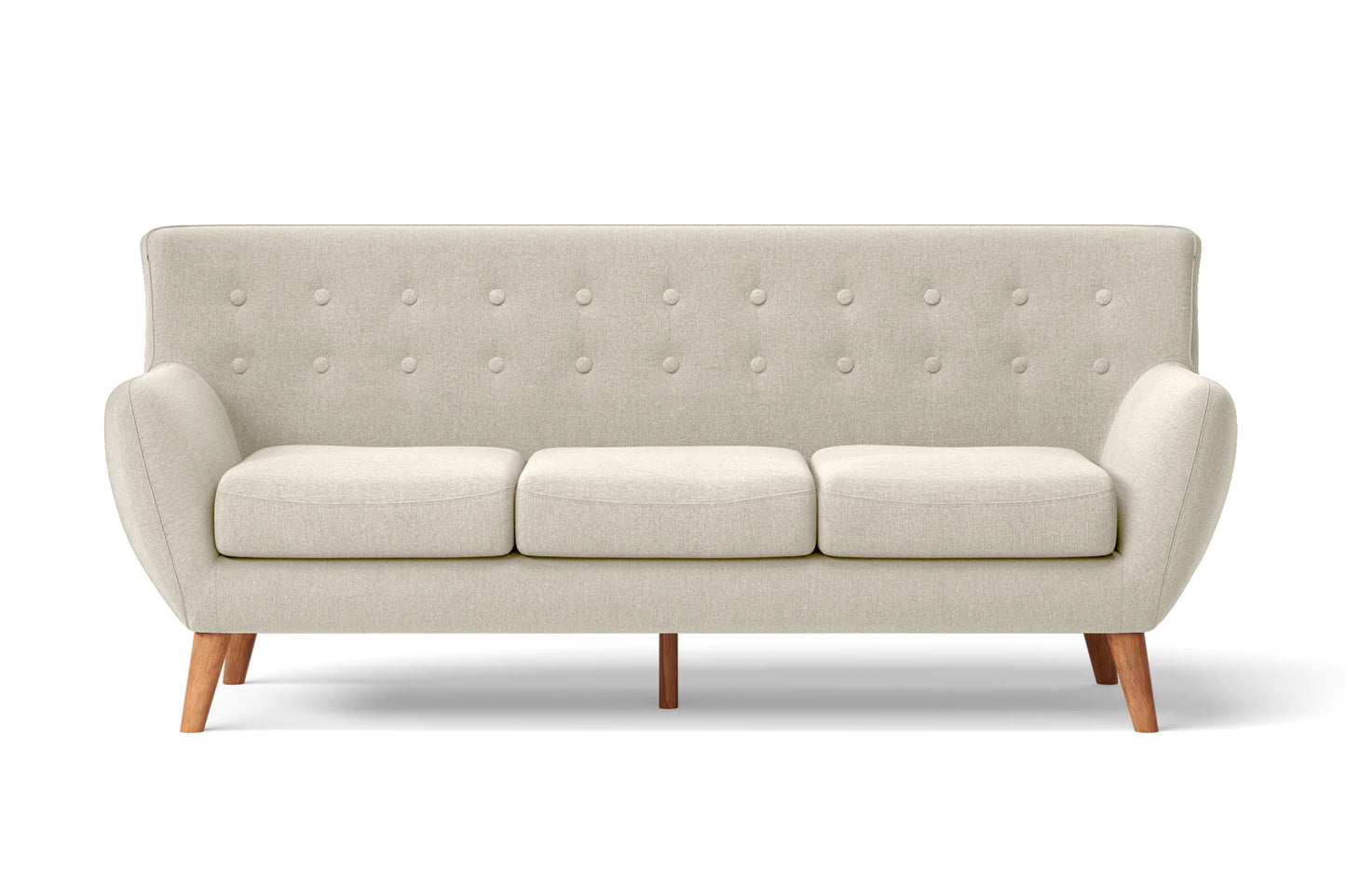 Casoria 3 Seater Sofa Cream Linen Fabric