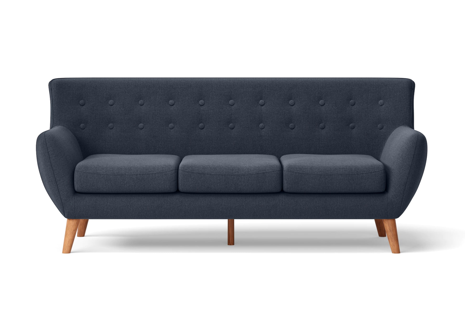 Casoria 3 Seater Sofa Dark Blue Linen Fabric