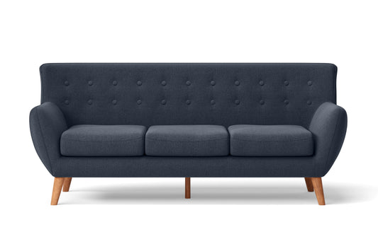 Casoria 3 Seater Sofa Dark Blue Linen Fabric