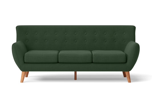 Casoria 3 Seater Sofa Forest Green Linen Fabric