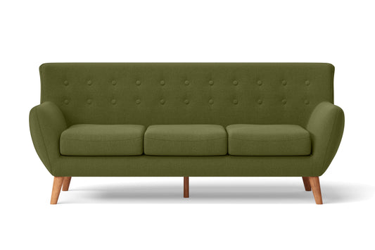 Casoria 3 Seater Sofa Olive Linen Fabric