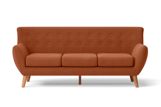 Casoria 3 Seater Sofa Orange Linen Fabric