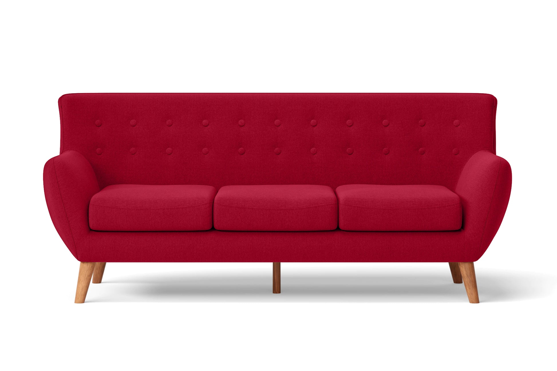 Casoria 3 Seater Sofa Red Linen Fabric