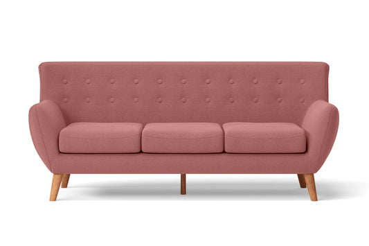 Casoria 3 Seater Sofa Rose Pink Linen Fabric