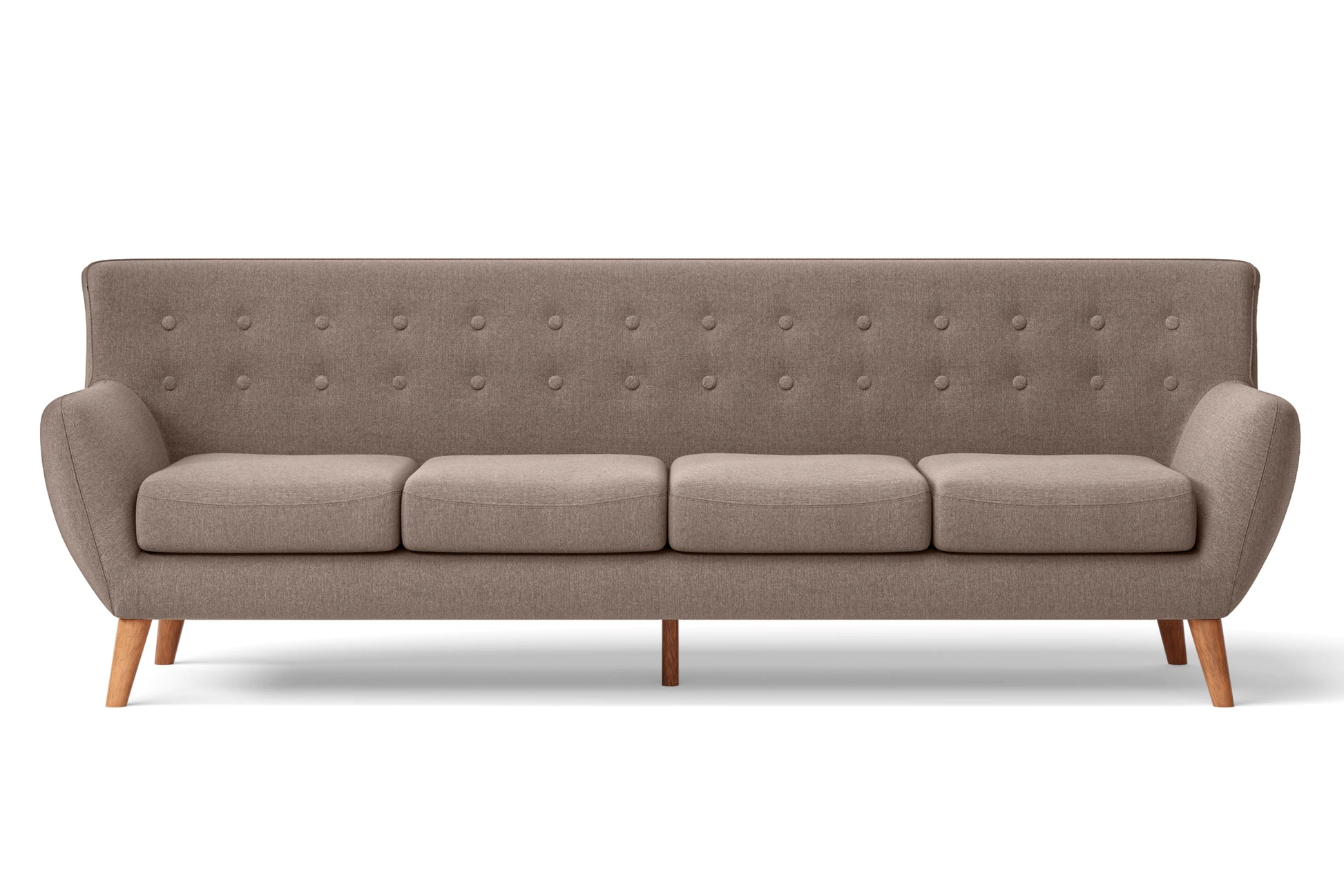 Casoria 4 Seater Sofa Caramel Linen Fabric