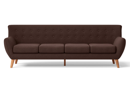 Casoria 4 Seater Sofa Coffee Brown Linen Fabric