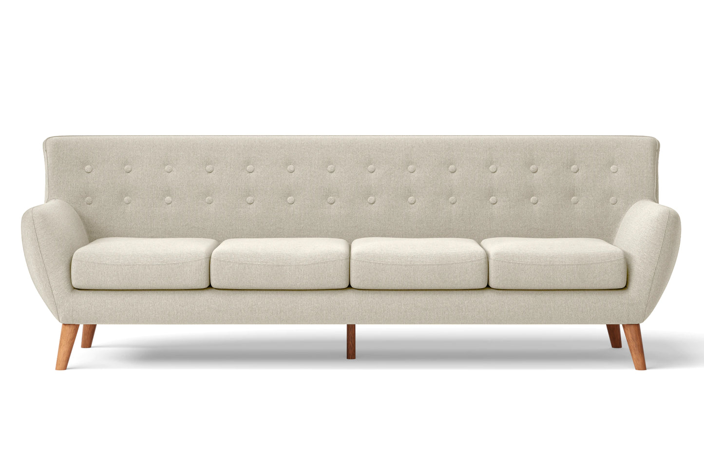 Casoria 4 Seater Sofa Cream Linen Fabric