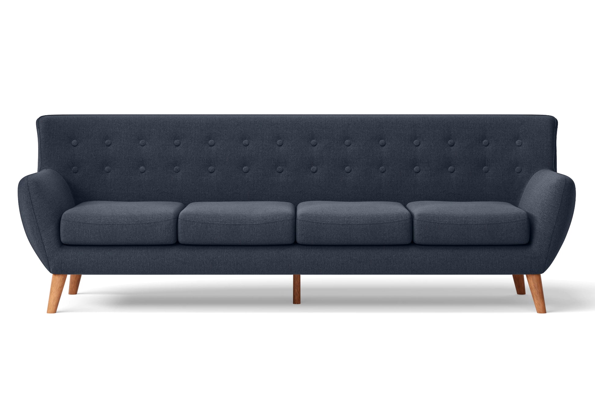 Casoria 4 Seater Sofa Dark Blue Linen Fabric