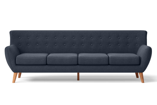 Casoria 4 Seater Sofa Dark Blue Linen Fabric