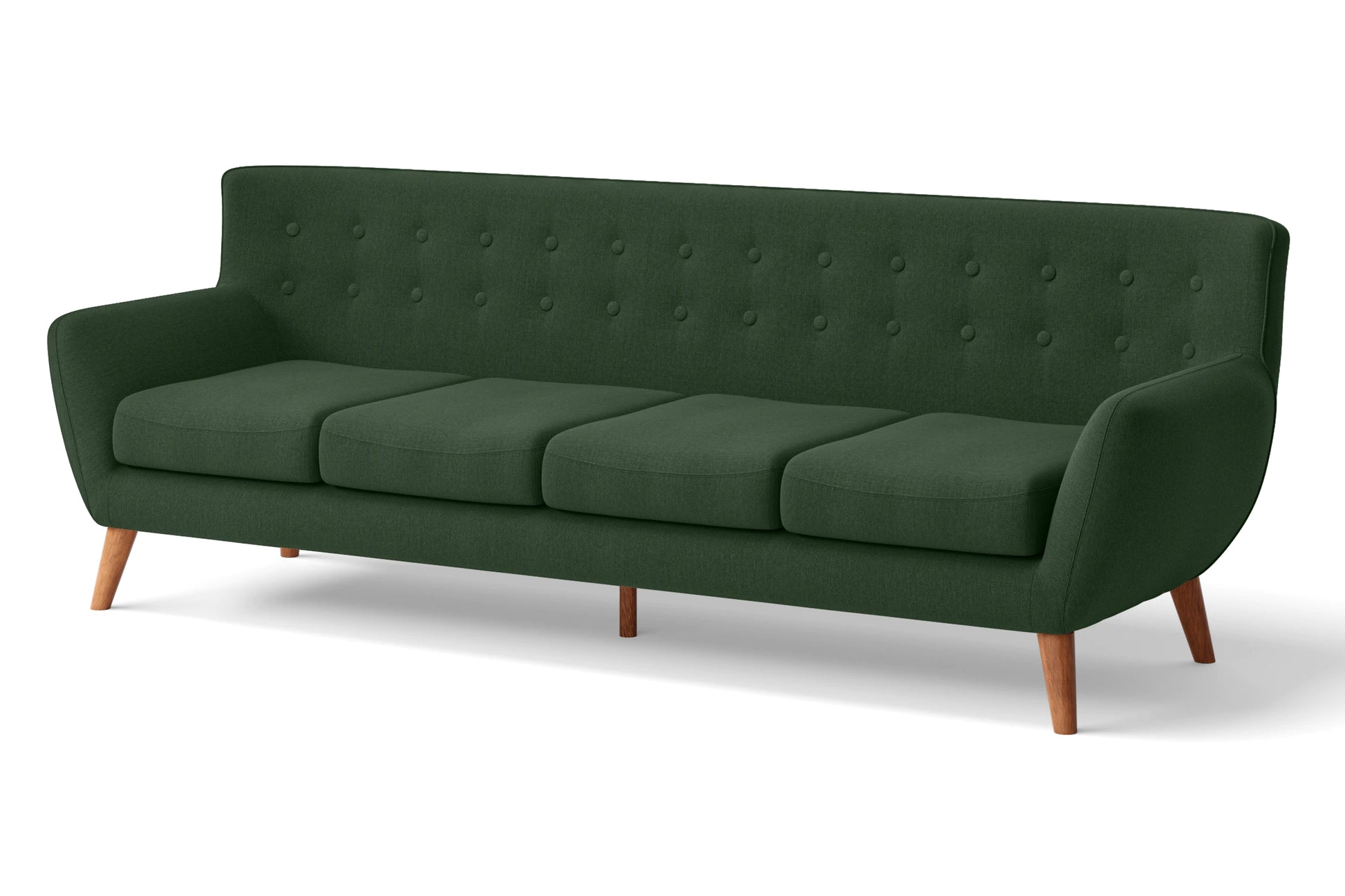 Casoria 4 Seater Sofa Forest Green Linen Fabric