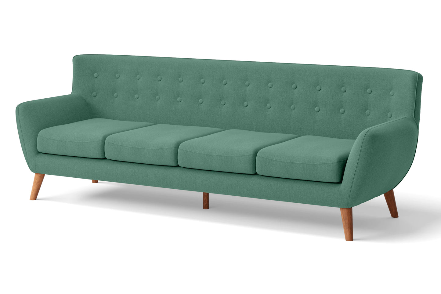 Casoria 4 Seater Sofa Mint Green Linen Fabric