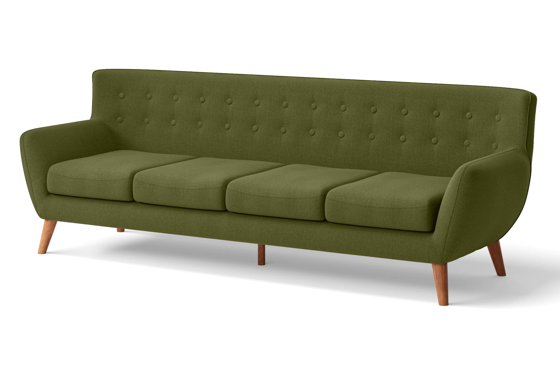 Casoria 4 Seater Sofa Olive Linen Fabric