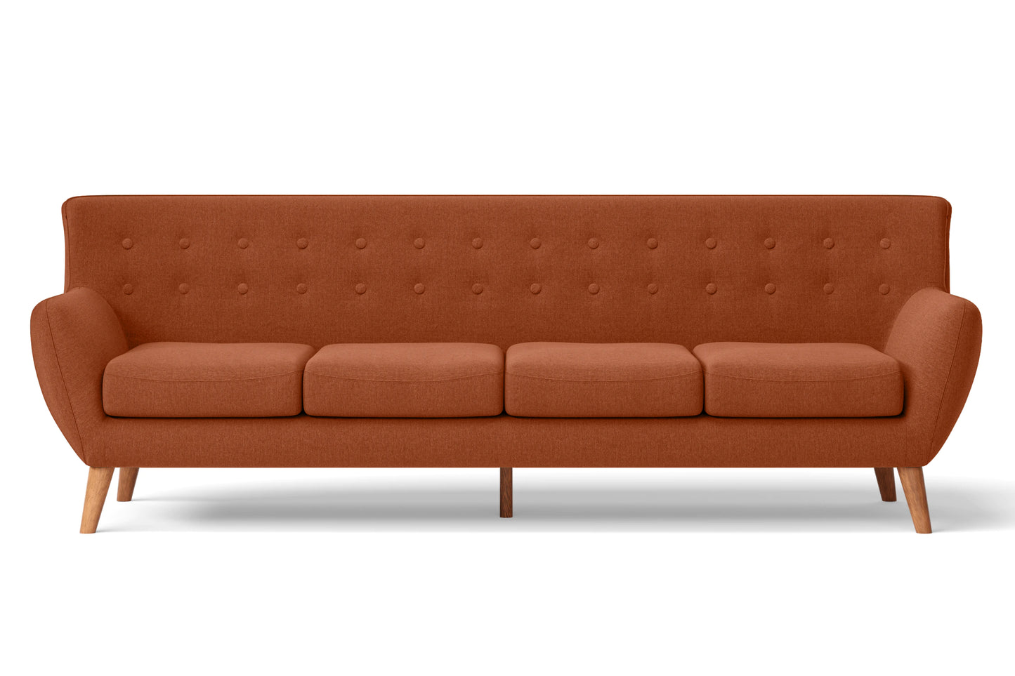 Casoria 4 Seater Sofa Orange Linen Fabric