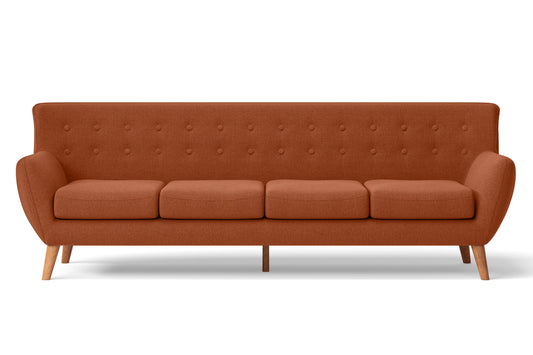 Casoria 4 Seater Sofa Orange Linen Fabric