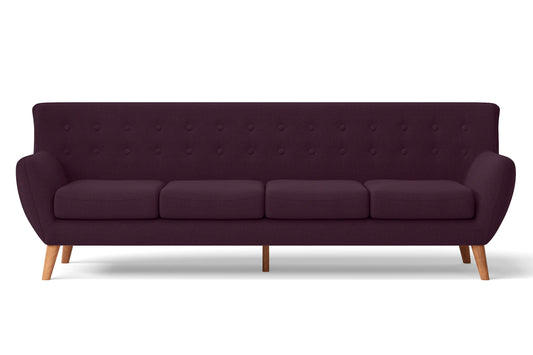 Casoria 4 Seater Sofa Purple Linen Fabric