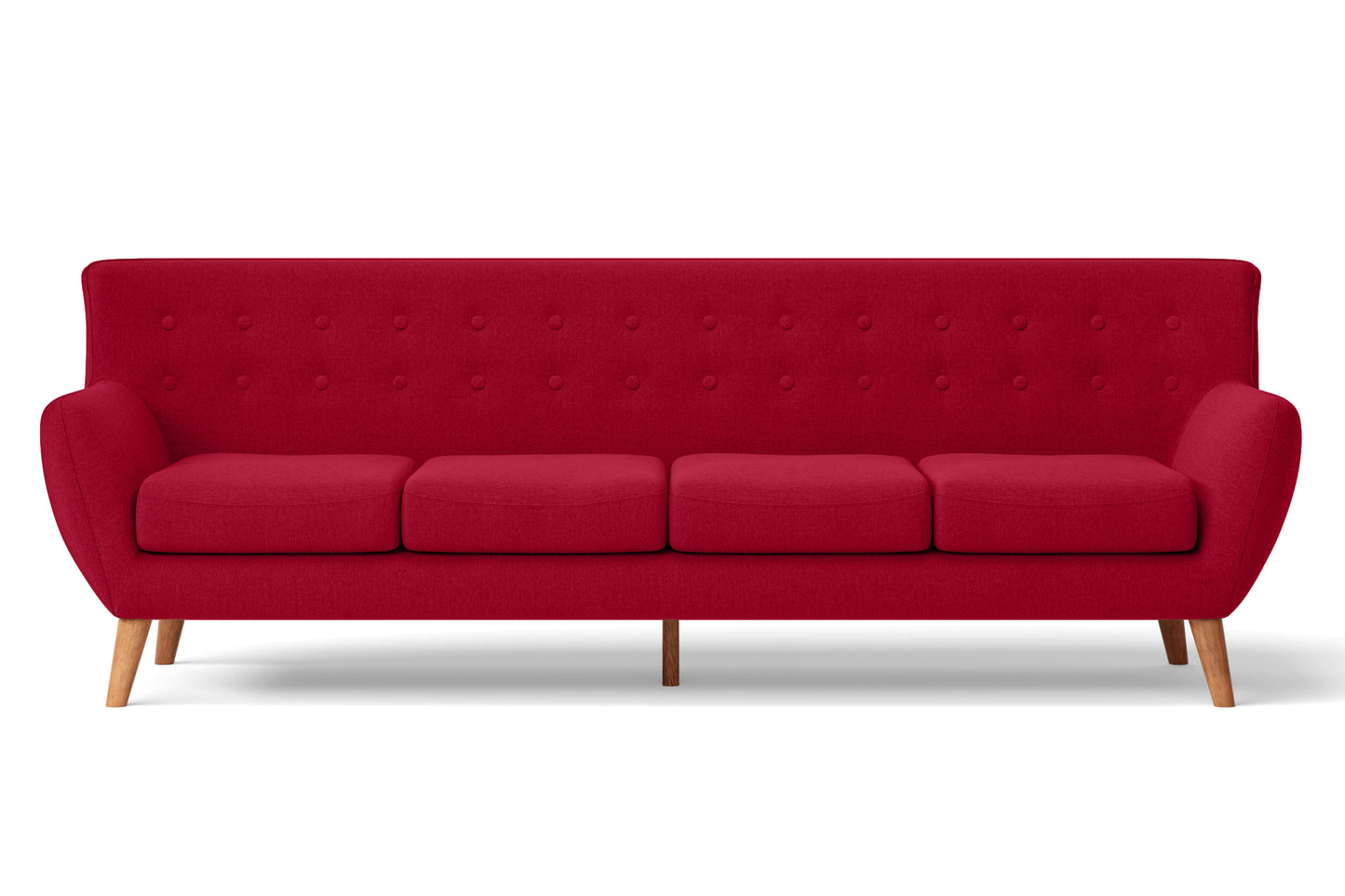 Casoria 4 Seater Sofa Red Linen Fabric