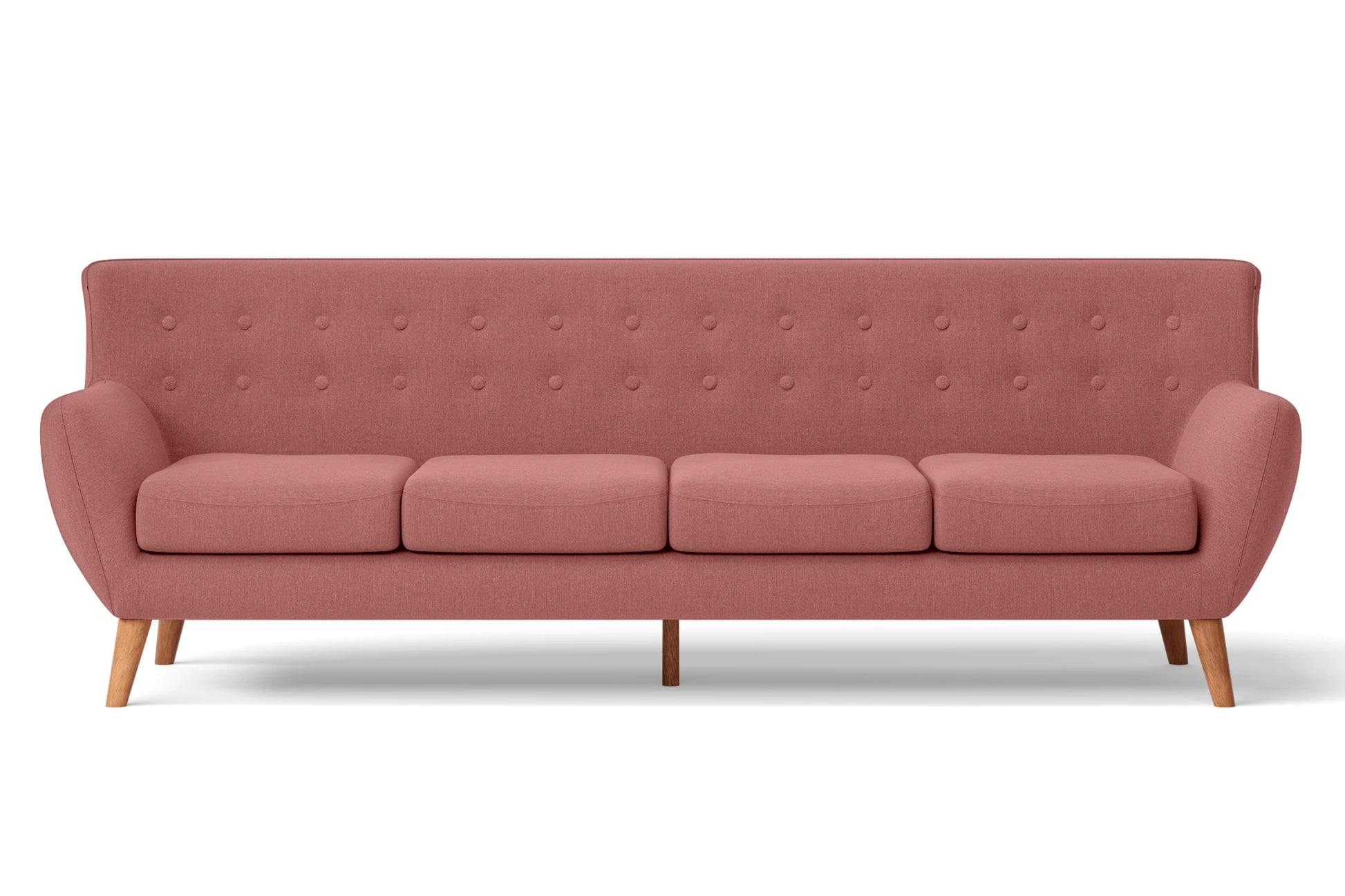 Casoria 4 Seater Sofa Rose Pink Linen Fabric