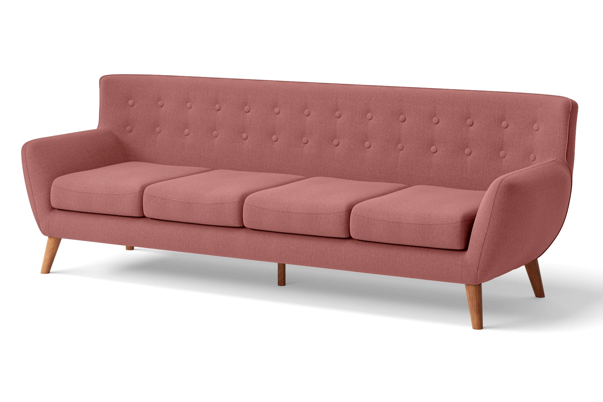 Casoria 4 Seater Sofa Rose Pink Linen Fabric