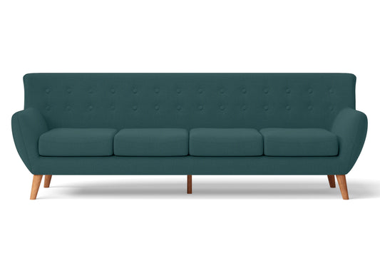 Casoria 4 Seater Sofa Teal Linen Fabric