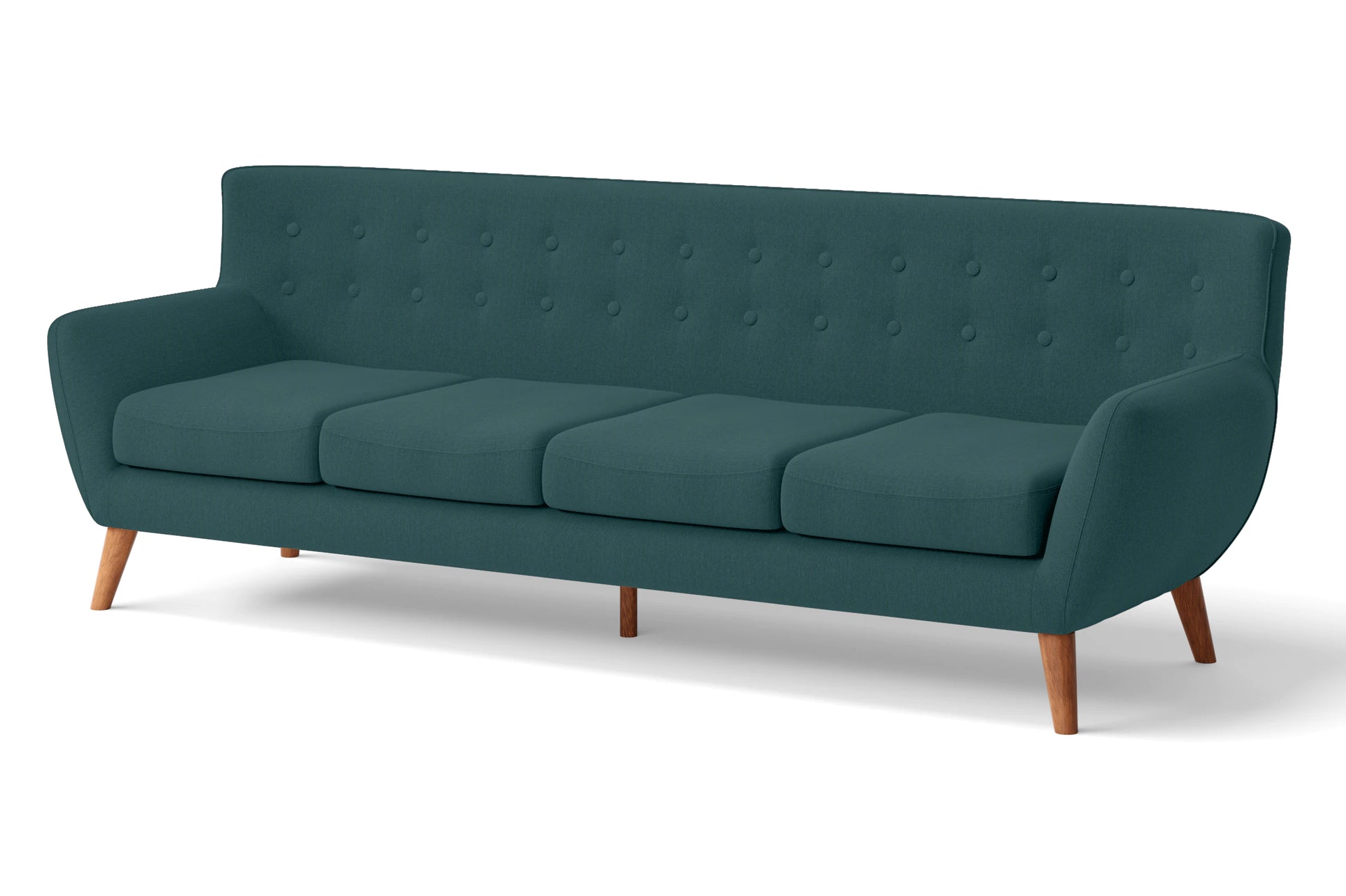 Casoria 4 Seater Sofa Teal Linen Fabric