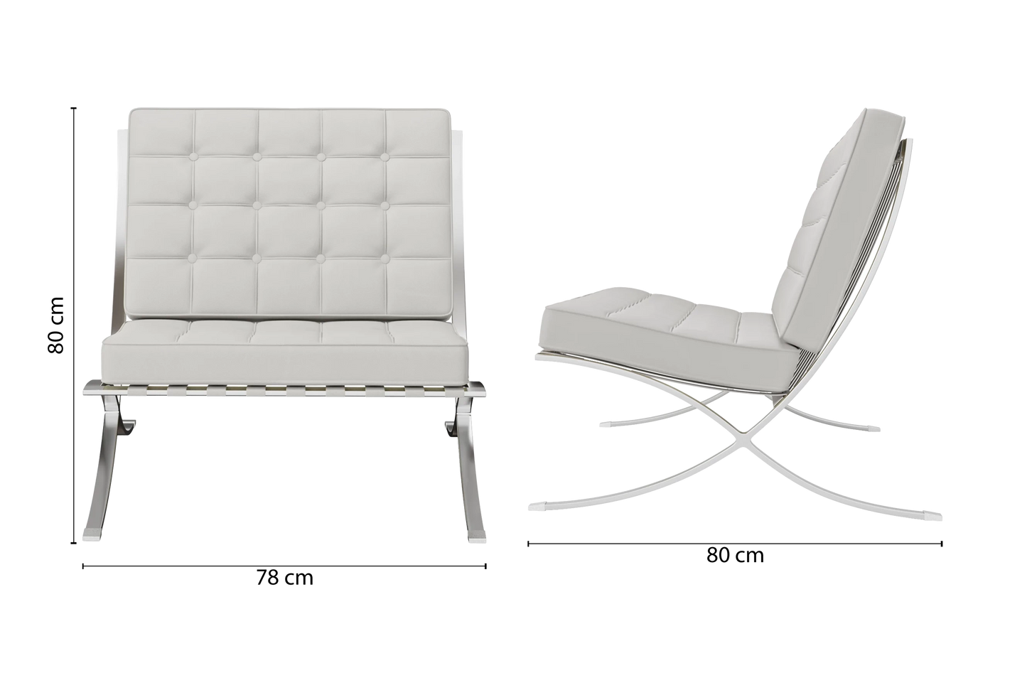 Catania Armchair White Leather