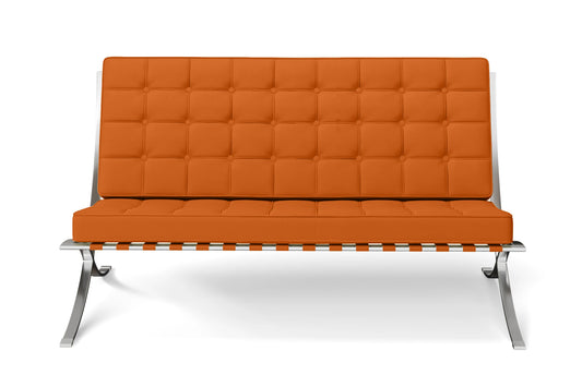 Catania 2 Seater Sofa Orange Leather