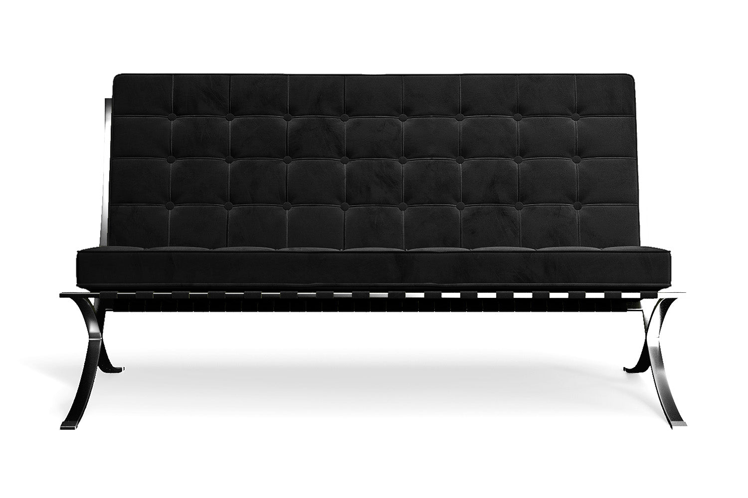 Catania 2 Seater Sofa Black Velvet