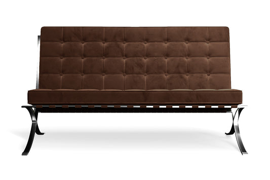 Catania 2 Seater Sofa Coffee Brown Velvet