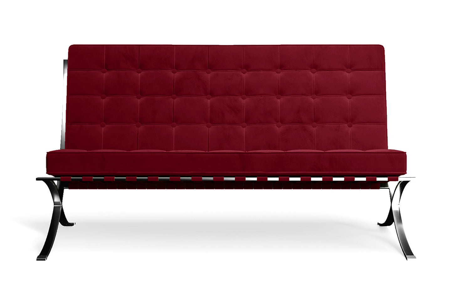 Catania 2 Seater Sofa Red Velvet