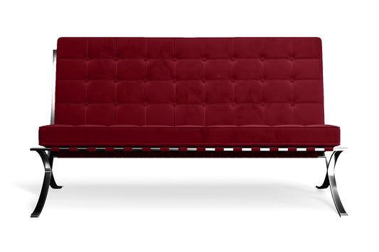 Catania 2 Seater Sofa Red Velvet