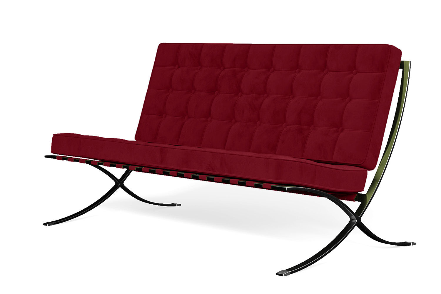 Catania 2 Seater Sofa Red Velvet