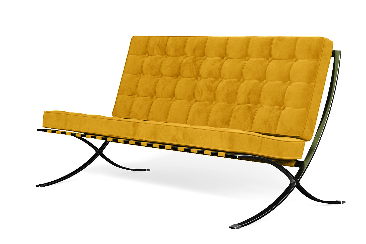 Catania 2 Seater Sofa Yellow Velvet