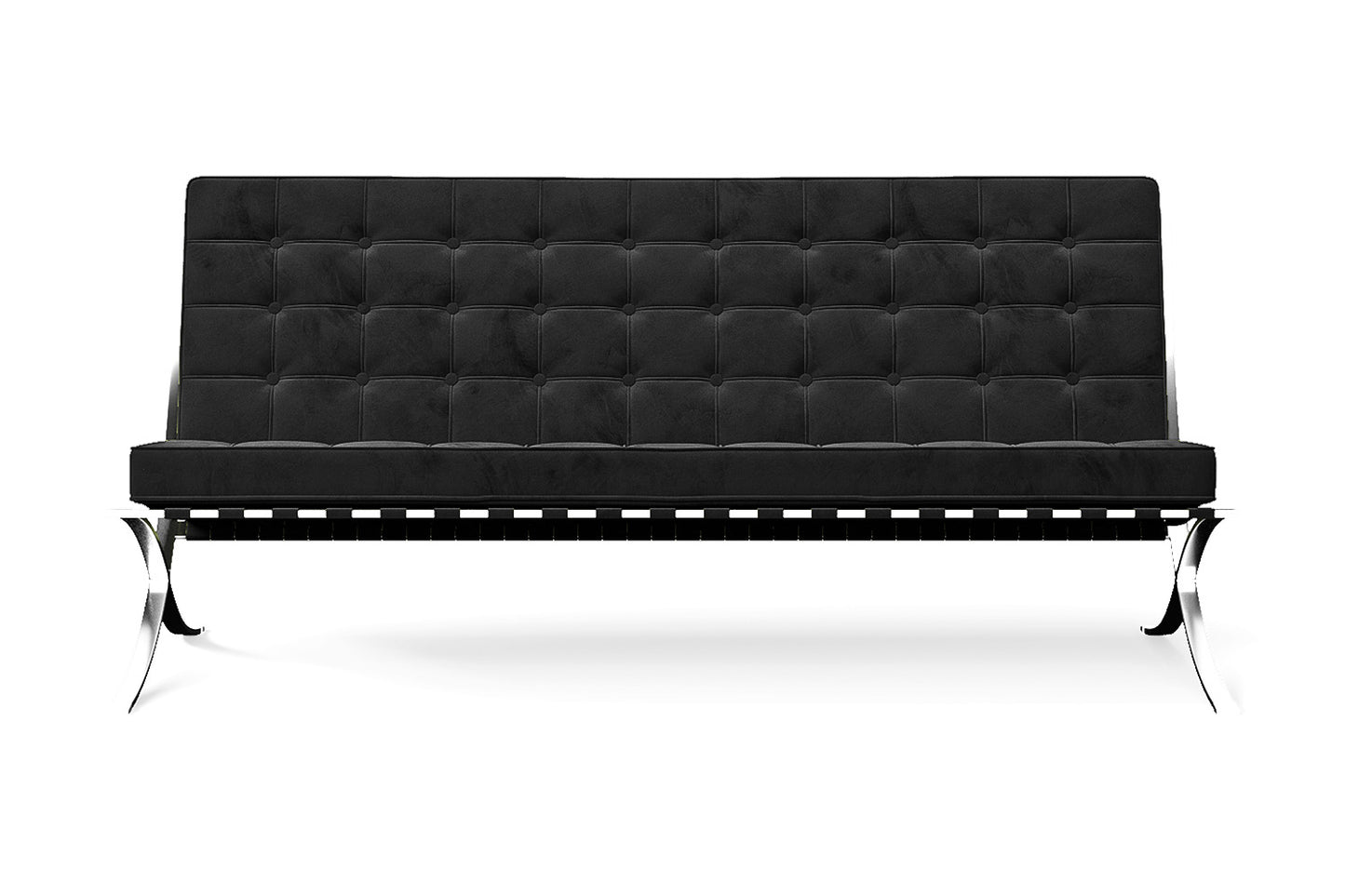 Catania 3 Seater Sofa Black Velvet