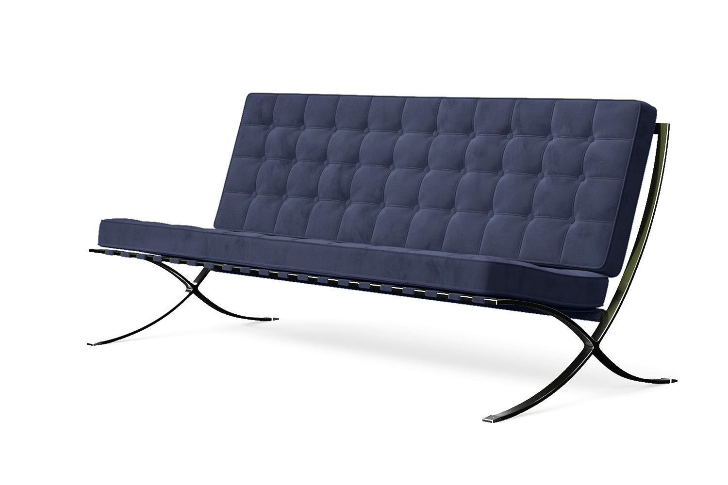 Catania 3 Seater Sofa Dark Blue Velvet